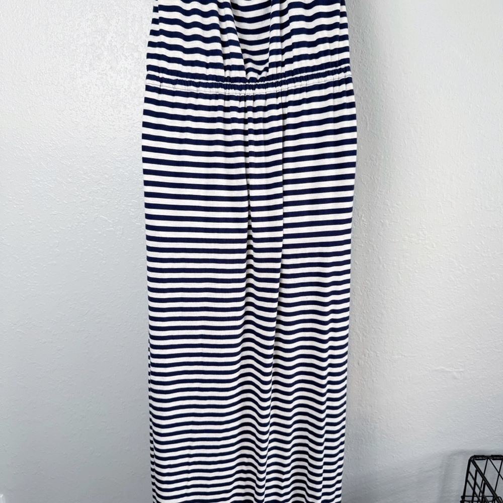 Caslon blue white striped stretchy maxi dress S - Picture 7 of 10